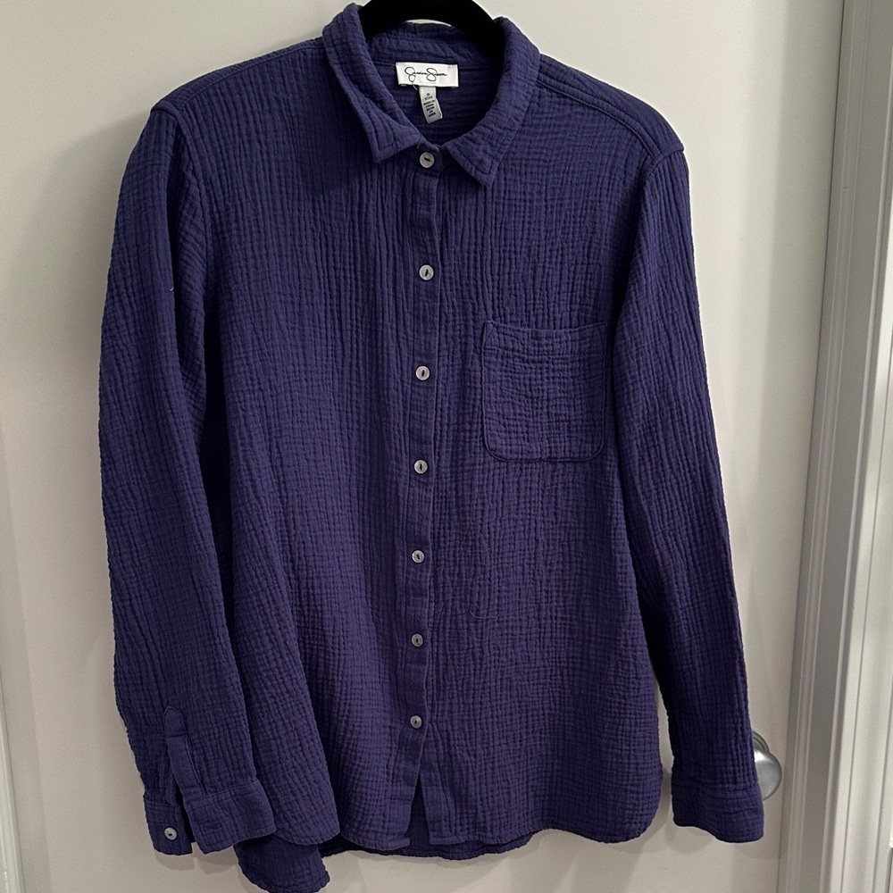 Jessica Simpson Women's Deep Purple Textured Shirt